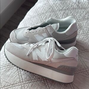 New Balance Women's Gray Platform Sneakers